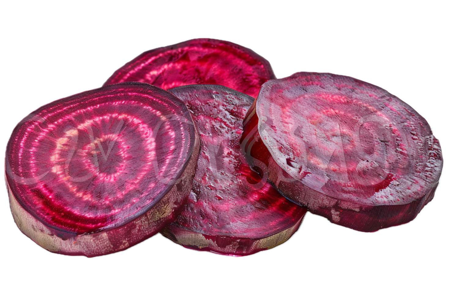 AI generated Sliced Red Beetroot Pieces png