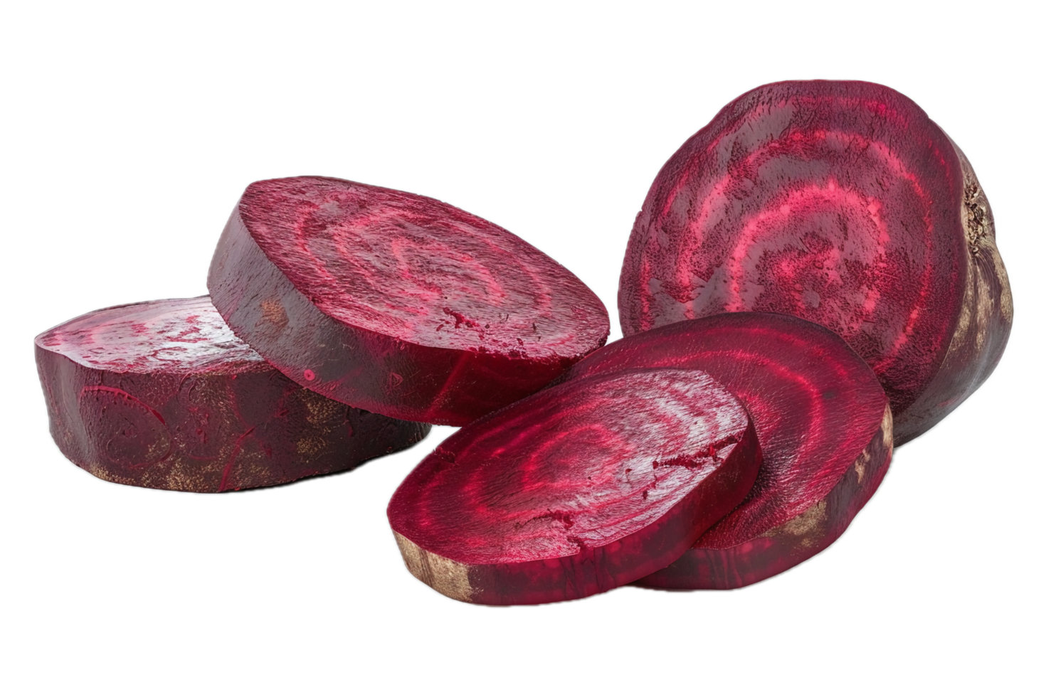AI generated Sliced Red Beetroot Pieces png