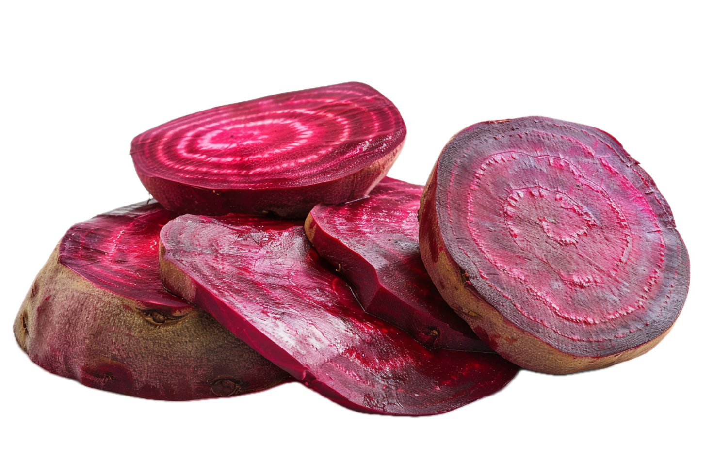 AI generated Sliced Red Beetroot Pieces png