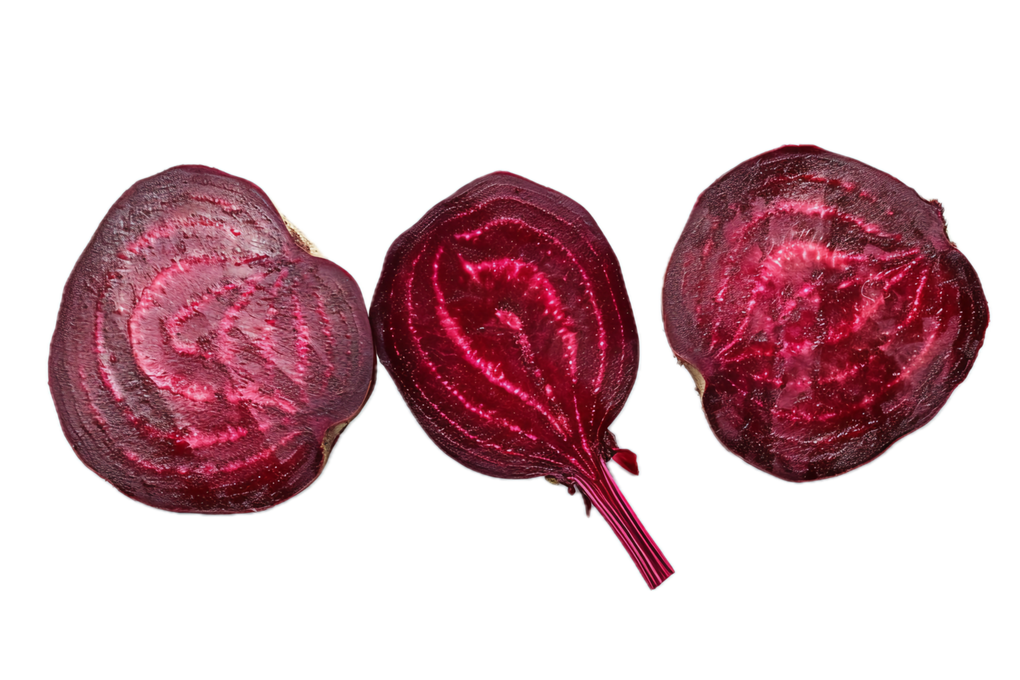 AI generated Sliced Red Beetroot Pieces png