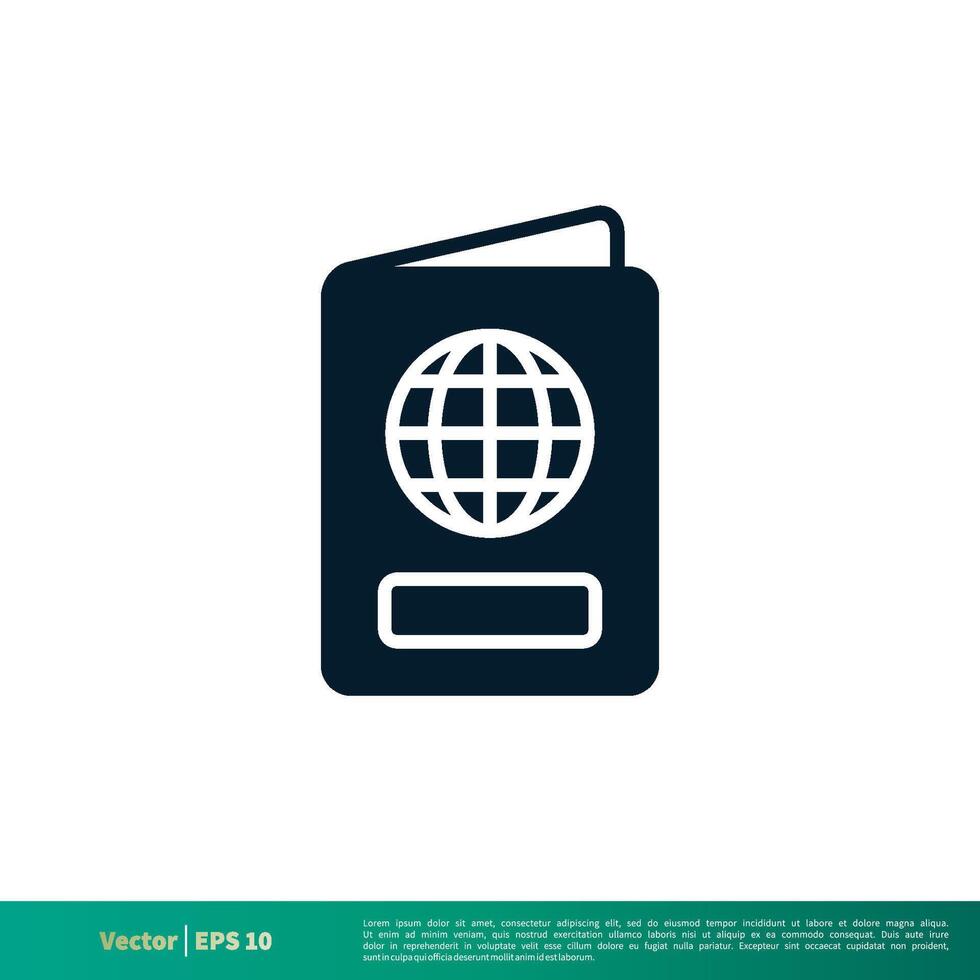 pasaporte icono vector logo modelo eps 10