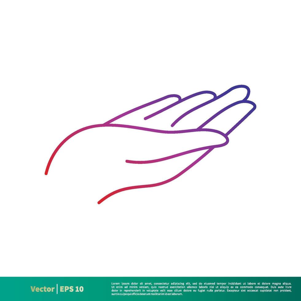 Hand Line Icon Vector Logo Template Illustration Design. Vector EPS 10.