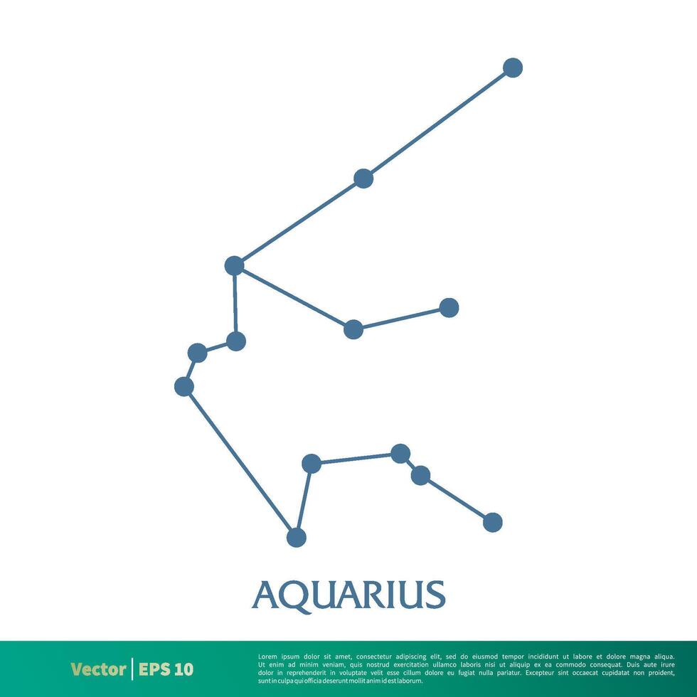 Aquarius - Constellation Star Icon Vector Logo Template Illustration Design. Vector EPS 10.