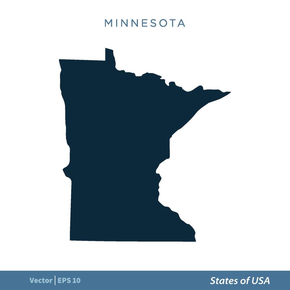 Minnesota - estados de nosotros mapa icono vector modelo ilustración diseño. vector eps 10