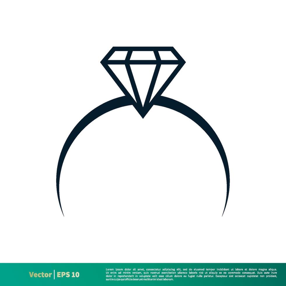 Diamond Ring Icon Vector Logo Template Illustration Design EPS 10.