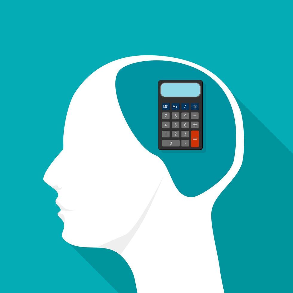 calculadora es en el humano cabeza vector