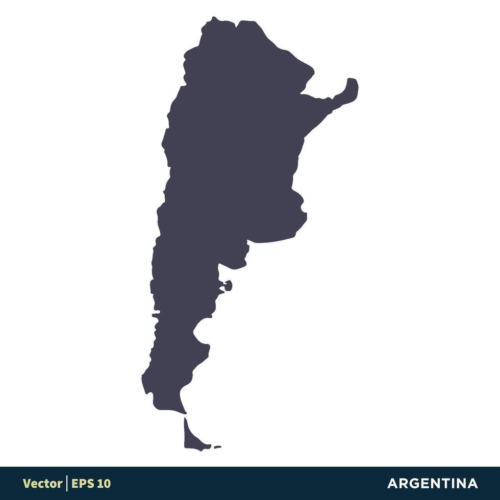 argentina - sur America países mapa icono vector logo modelo ilustración diseño. vector eps 10