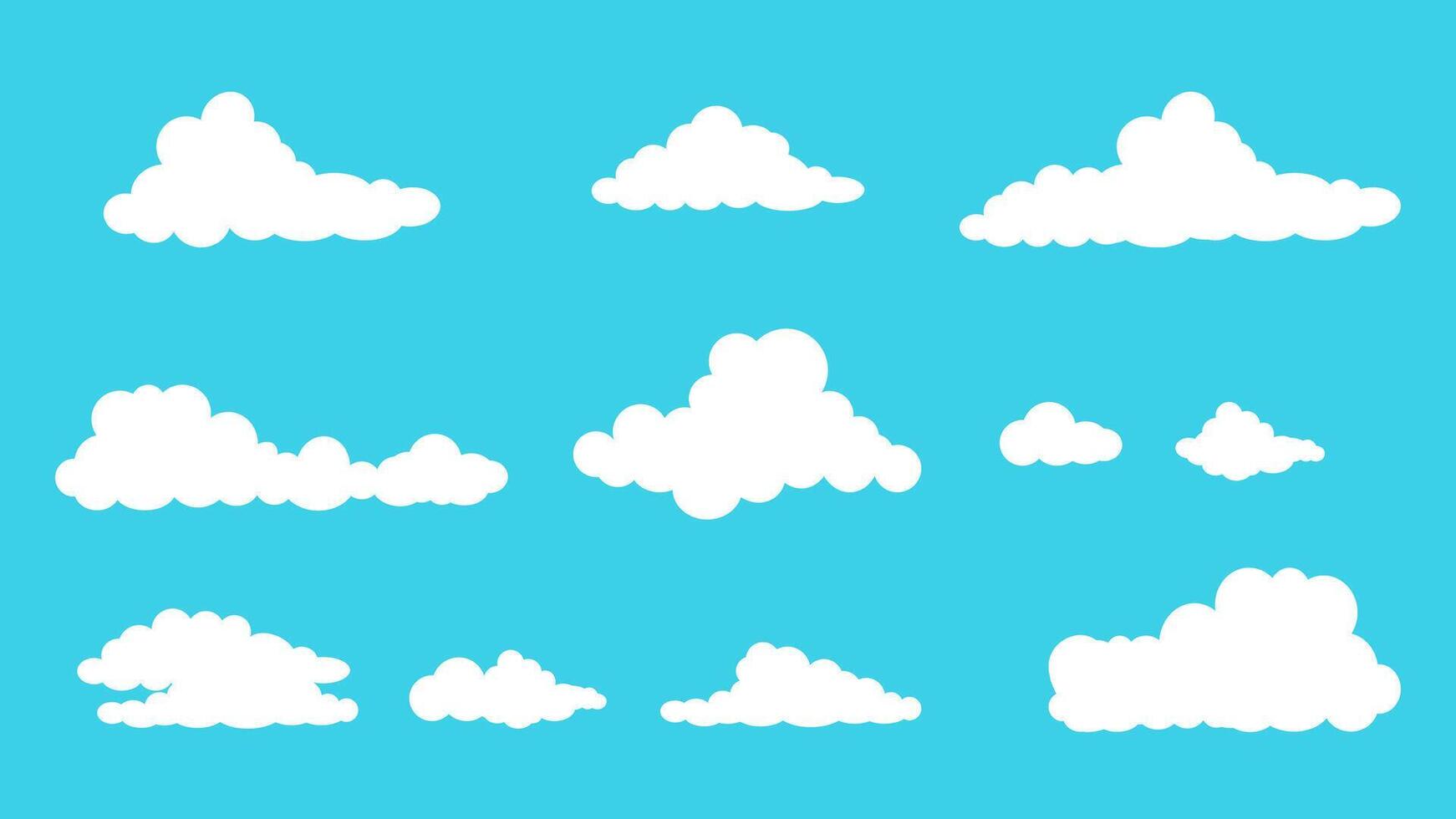 clouds collection isolated on blue sky panorama vector