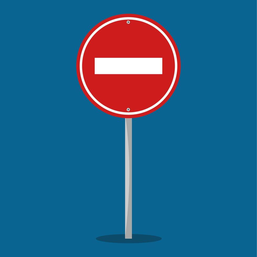 red stop road sign icon isolated on background vector