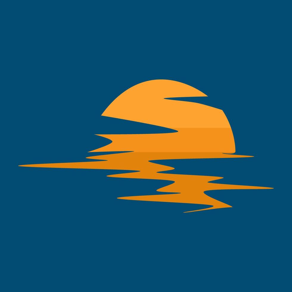 Sunset over sea. Sunset isolated on background vector