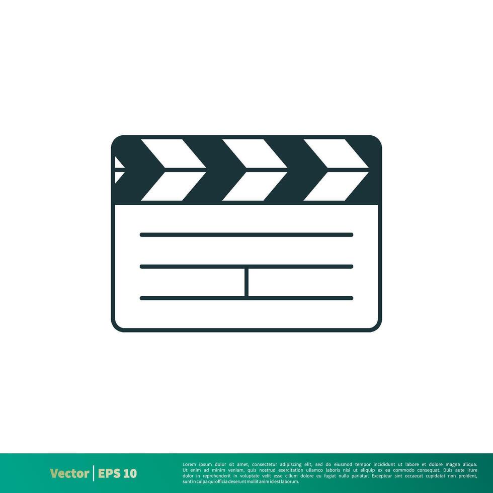 Movie Clapper Board Icon Vector Logo Template Illustration Design. Vector EPS 10.