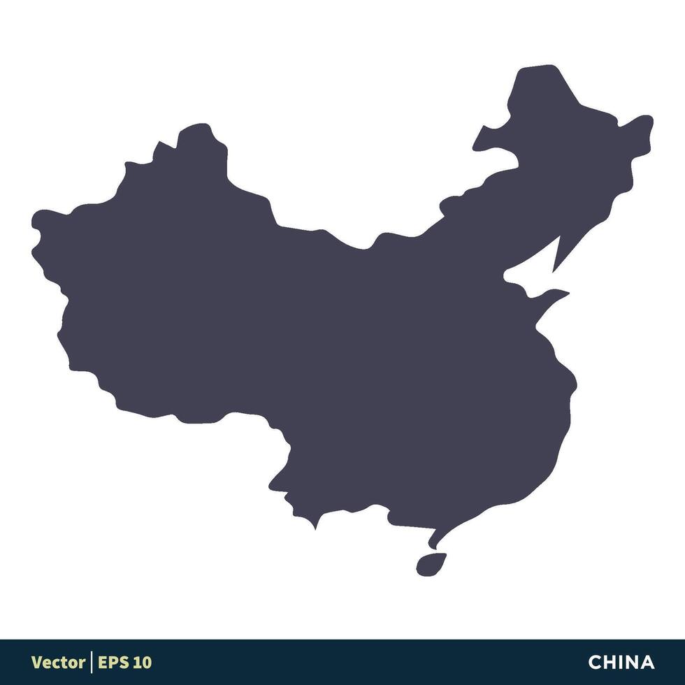 China - Asia países mapa icono vector logo modelo ilustración diseño. vector eps 10