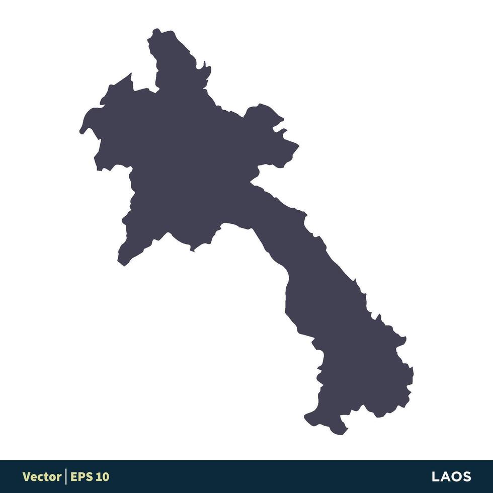 Laos - Asia países mapa icono vector logo modelo ilustración diseño. vector eps 10