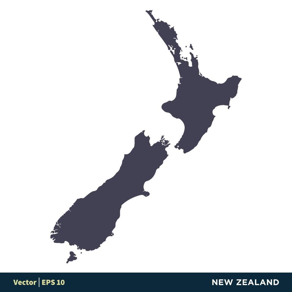 New Zealand - Australia, Oceania Countries Map Icon Vector Logo Template Illustration Design. Vector EPS 10.