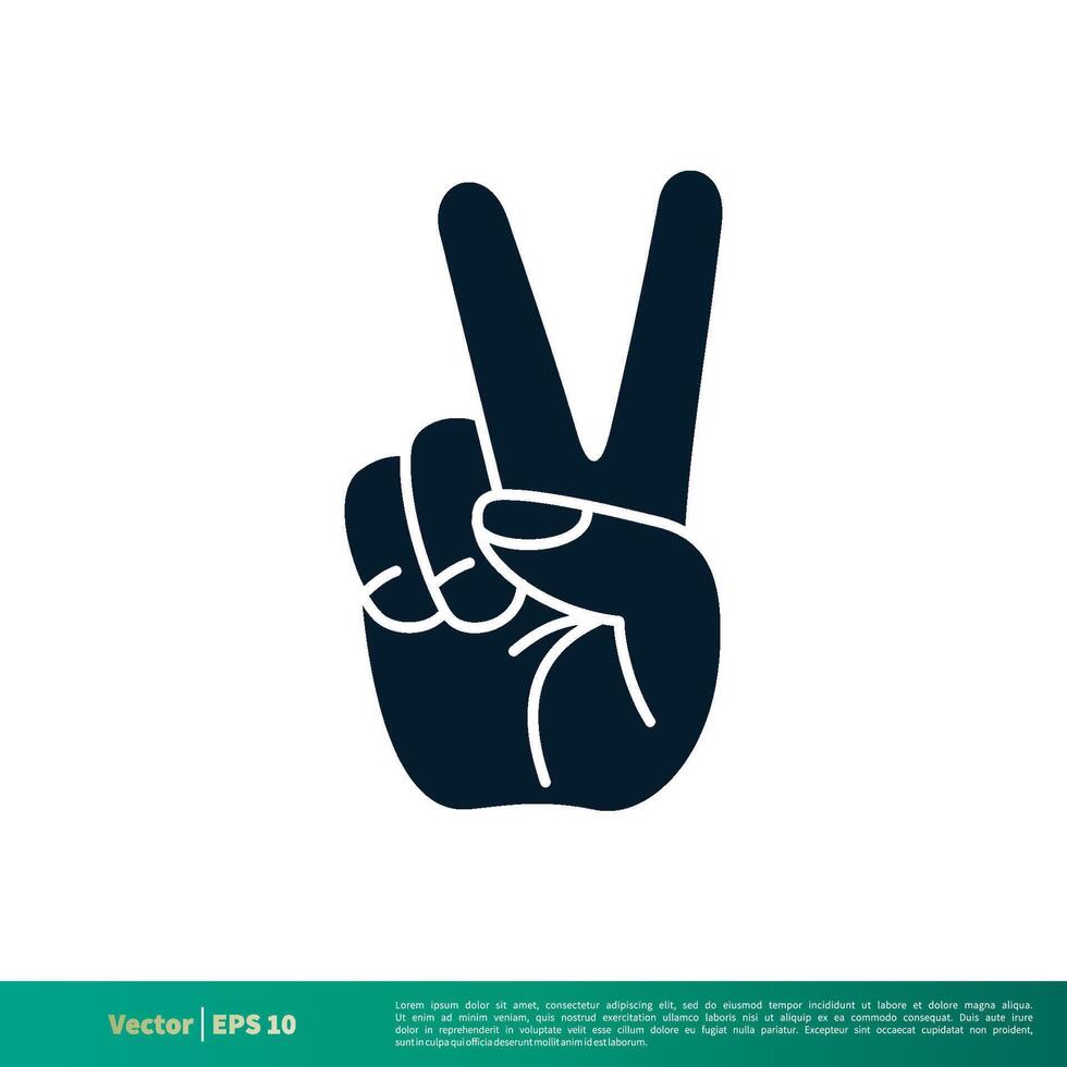 paz, victoria gesto dedo icono vector logo modelo ilustración diseño eps 10