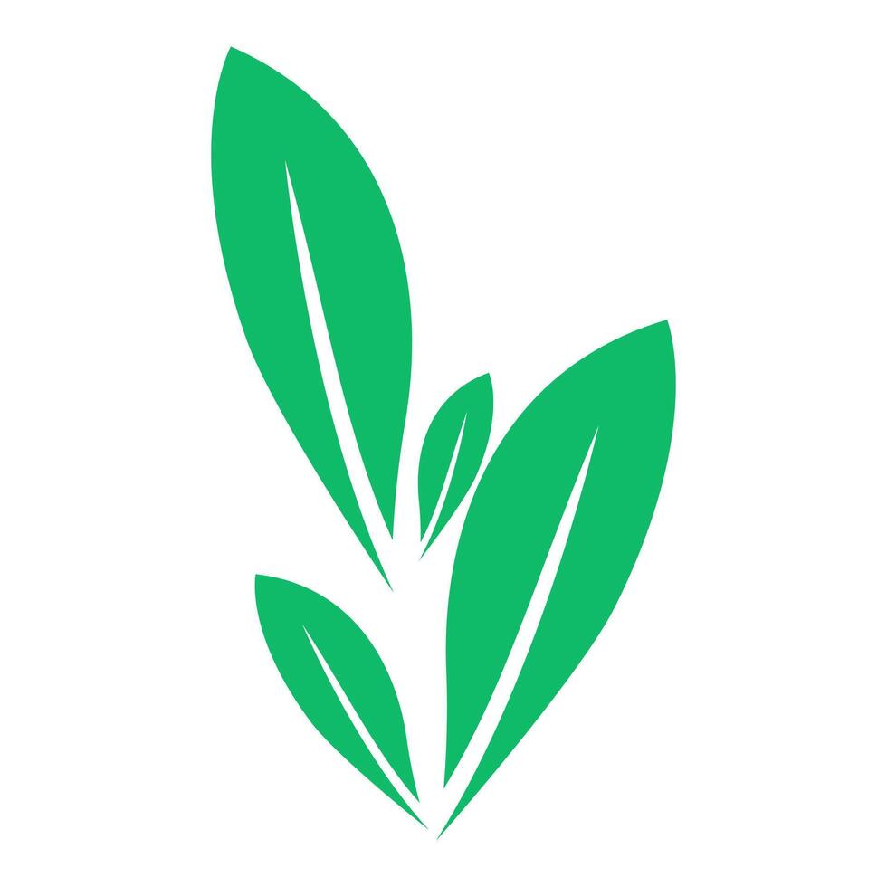 Green natural leaf. leaf icon vector