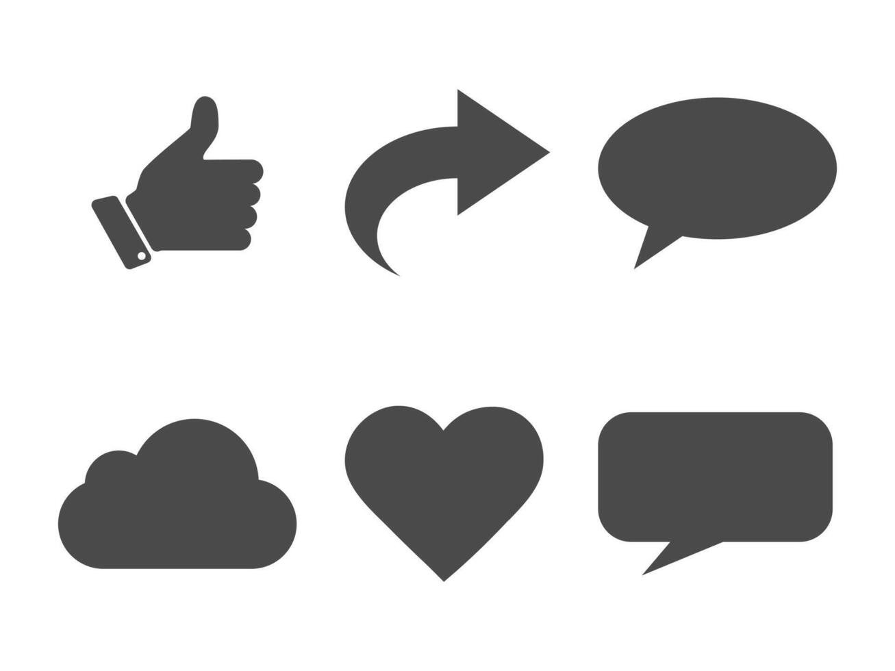 like comment and share icon set. Social network vector