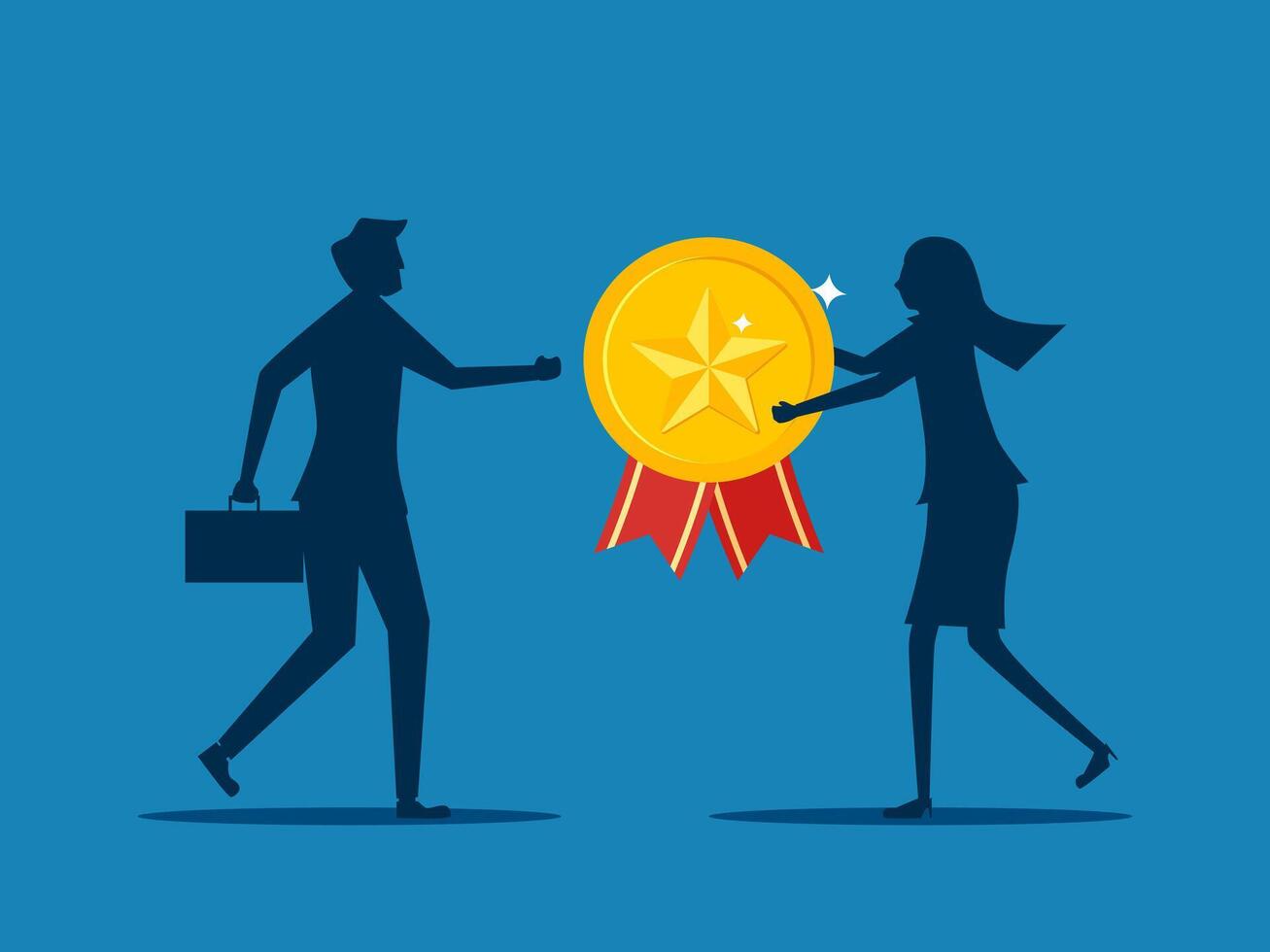 Give awards to the best office workers or experts vector