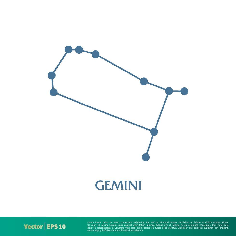 Geminis - constelación estrella icono vector logo modelo ilustración diseño. vector eps 10