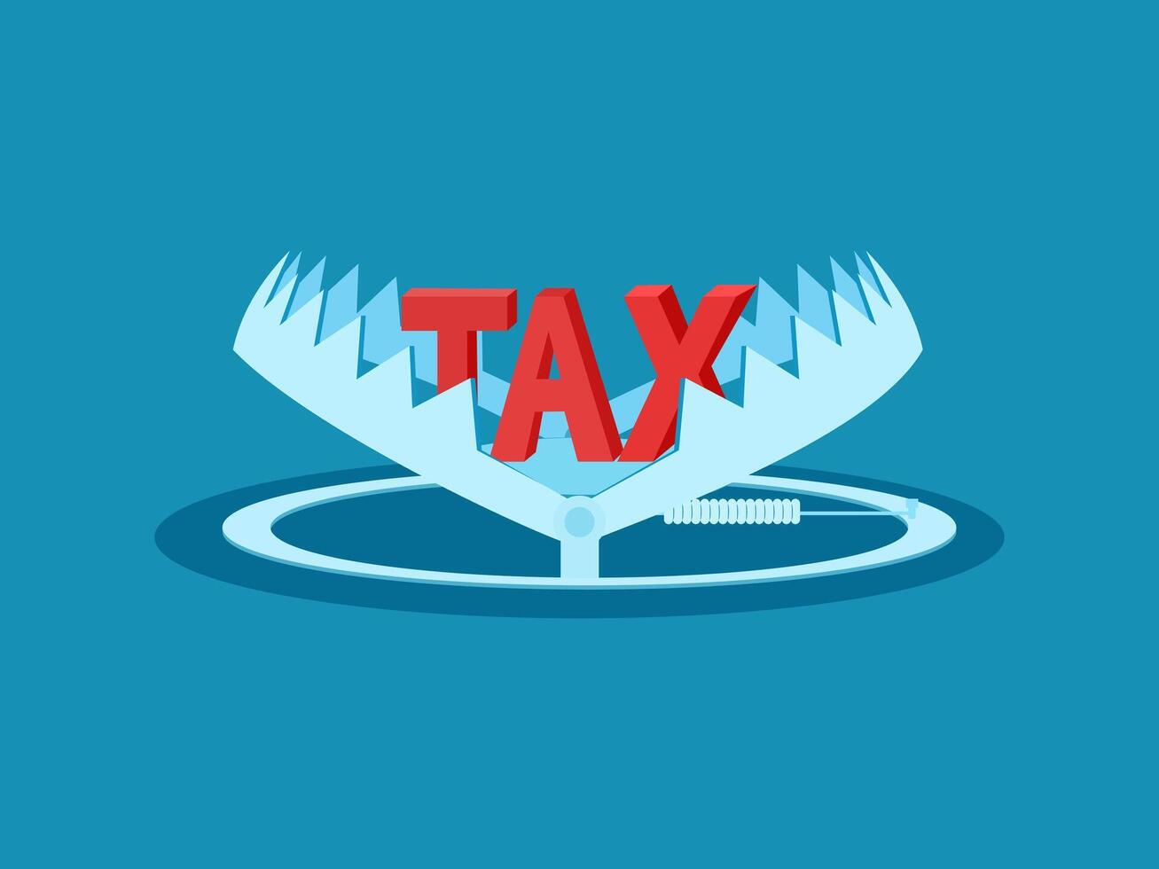 Tax trap. Tax in a bear trap vector