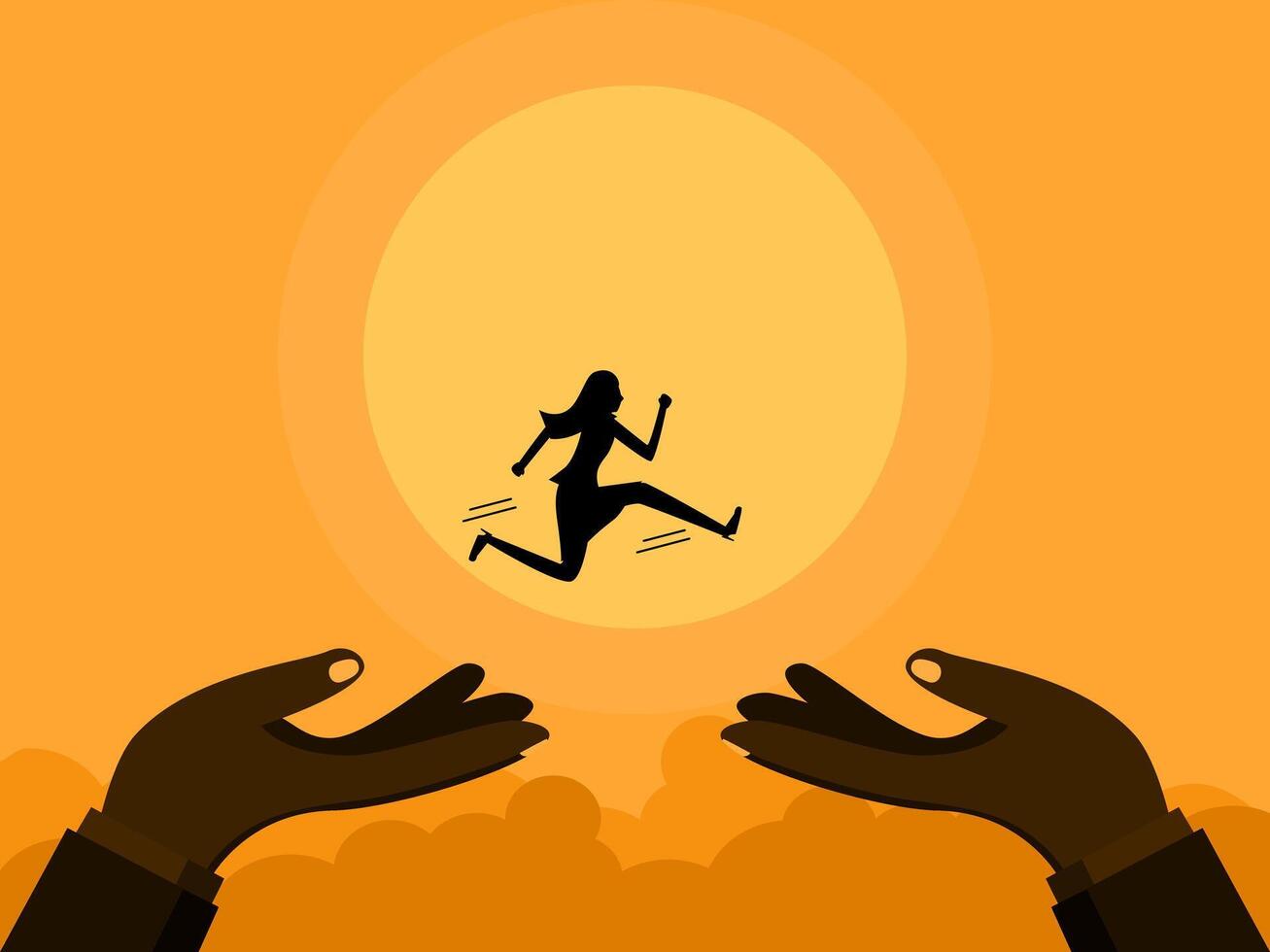jumps at opportunity to find new job vector