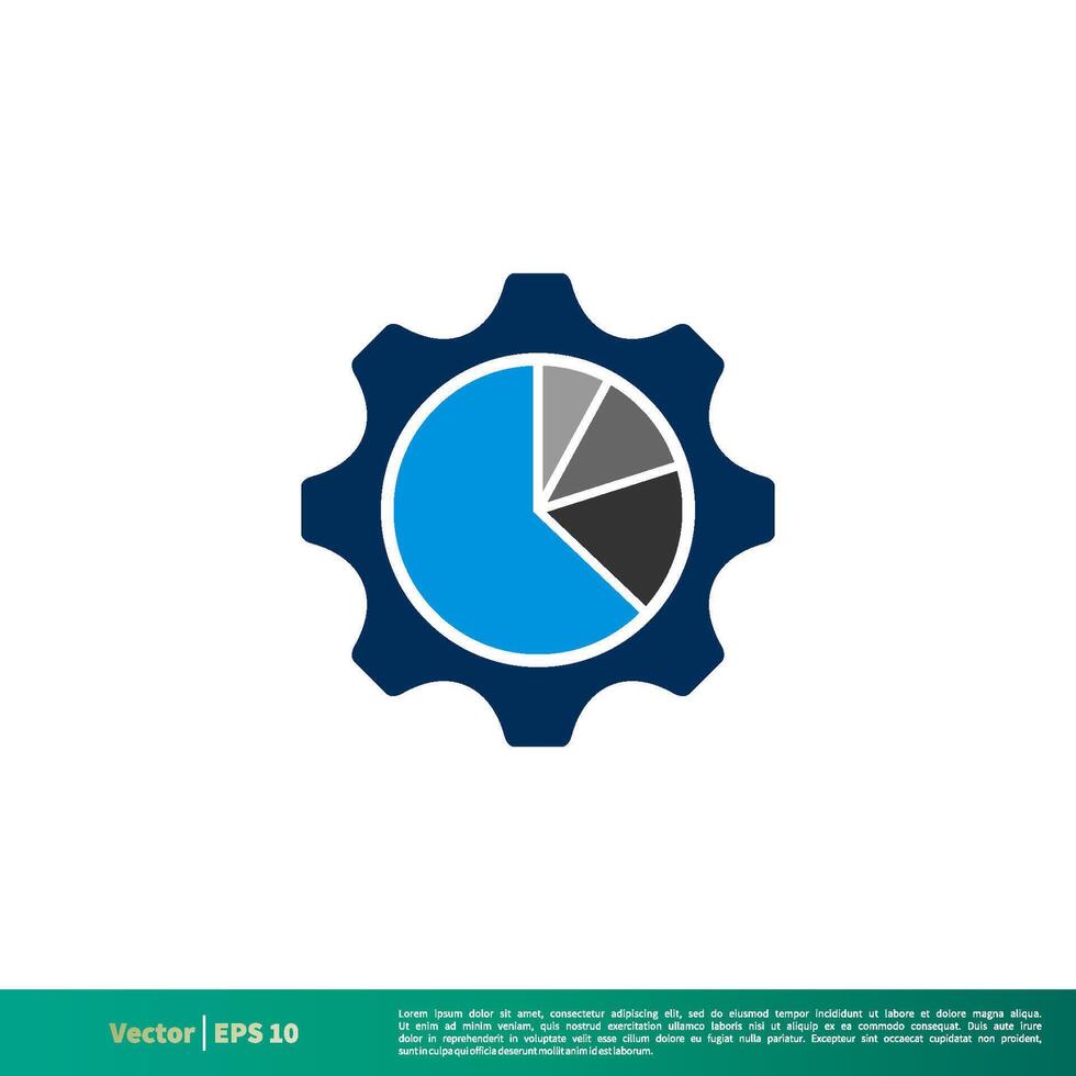 Cogwheel, Gear Pie Chart Icon Vector Logo Template Illustration Design. Vector EPS 10.