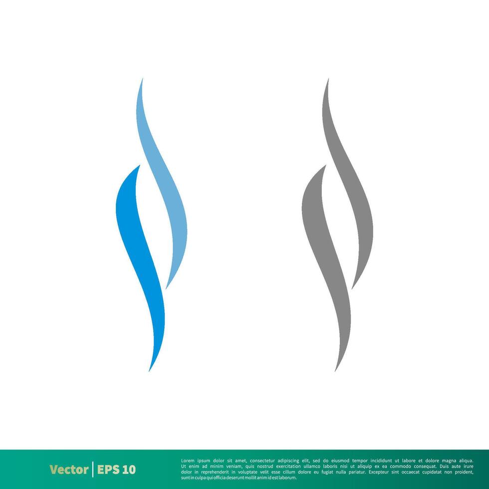 conjunto ola agua o fumar fuego fuego icono vector logo modelo ilustración diseño eps 10