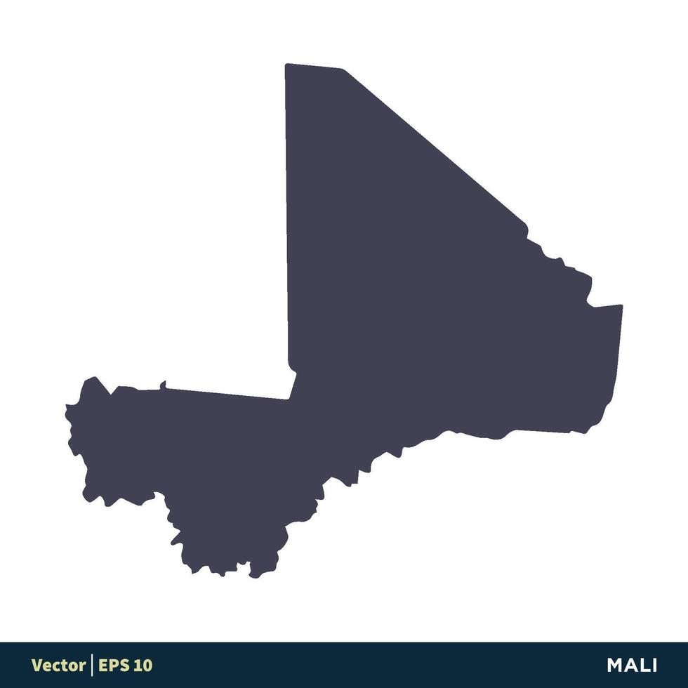 Mali - Africa Countries Map Icon Vector Logo Template Illustration Design. Vector EPS 10.