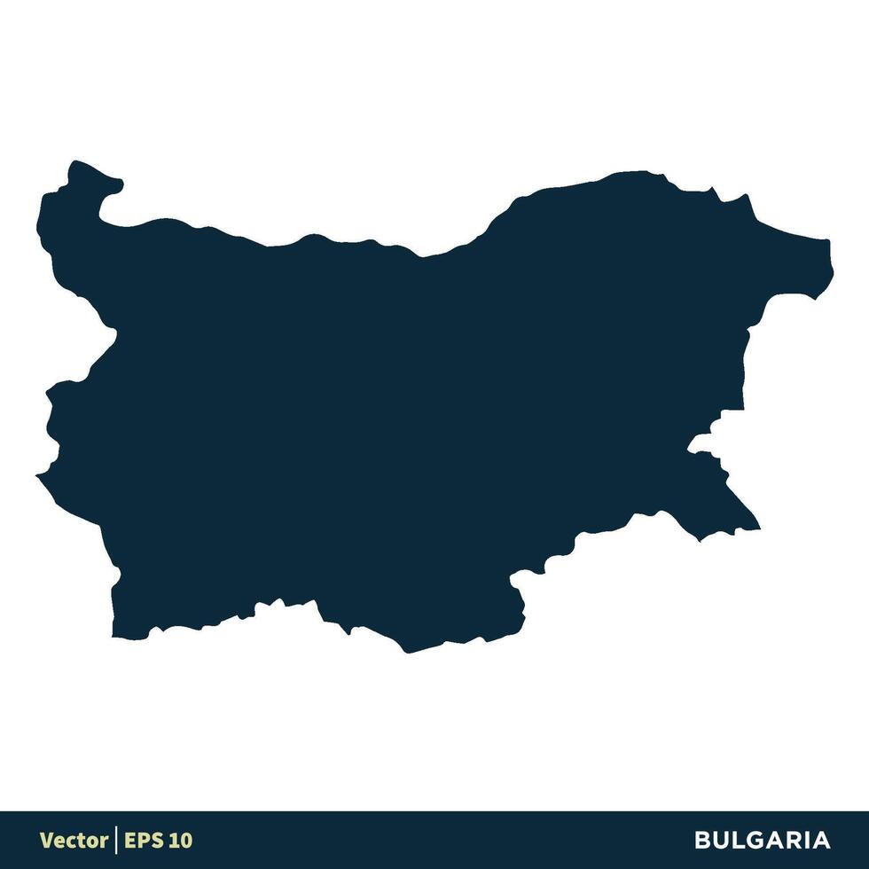 Bulgaria - Europa países mapa vector icono modelo ilustración diseño. vector eps 10