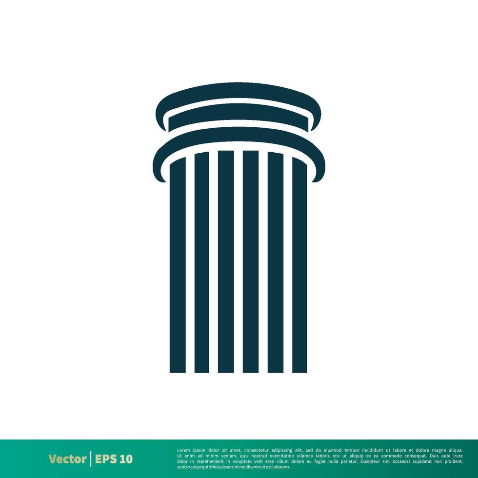 Pillar Law Office Icon Vector Logo Template Illustration Design. Vector EPS 10.