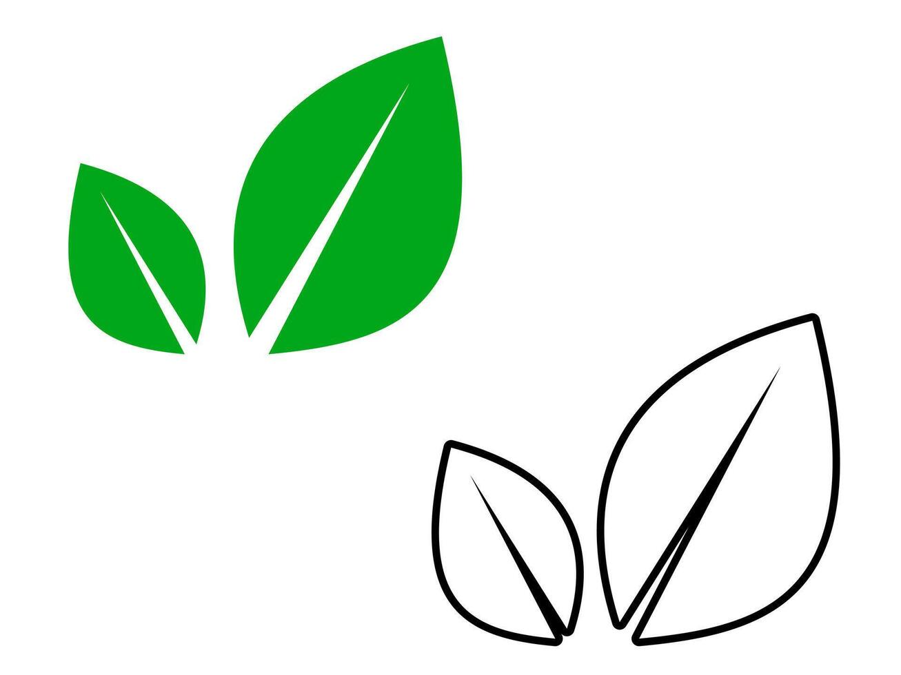 Green natural leaf. leaf icon vector