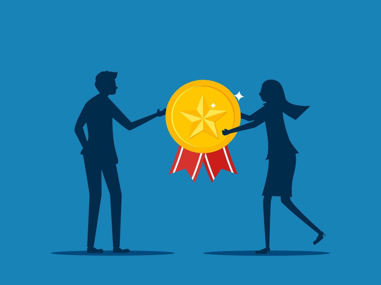 Give awards to the best office workers or experts vector