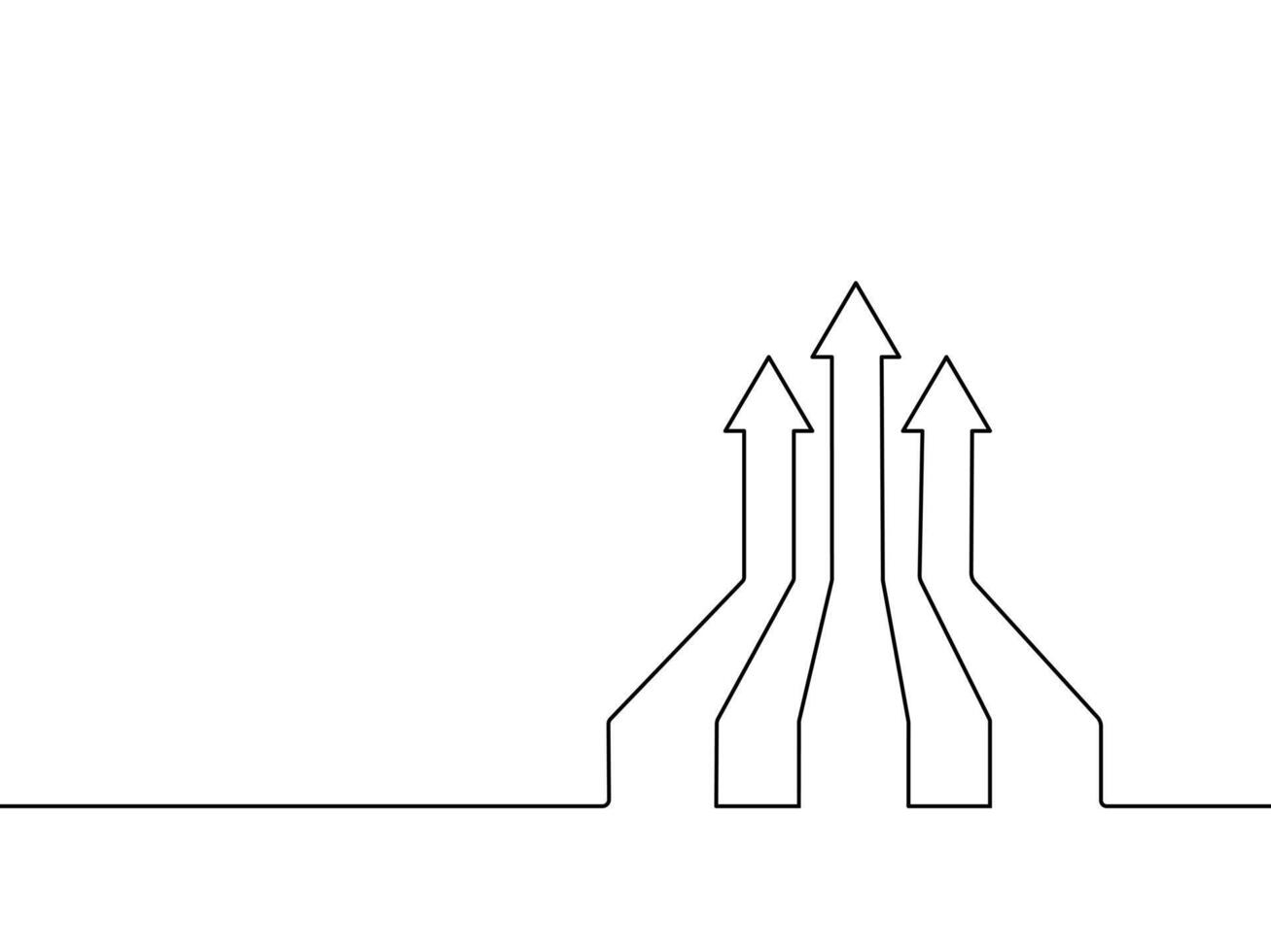 business growth arrow. The concept of goal direction to success vector