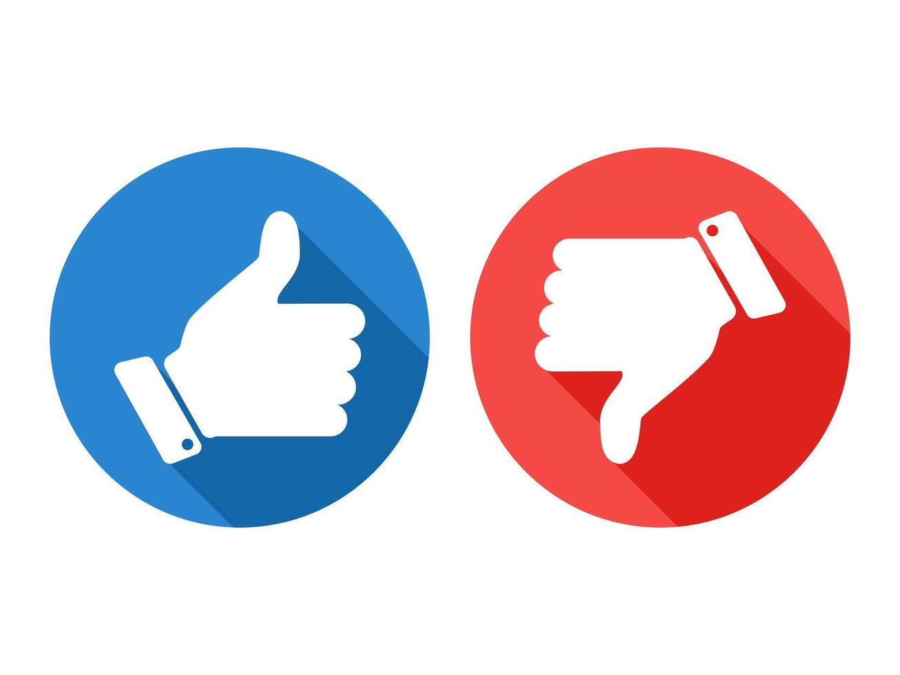 Like and Dislike Icons on White Background. Digital vector