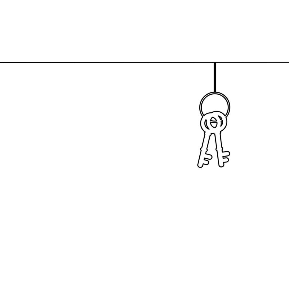 dibujar un línea de el llavero. concepto llave a éxito vector