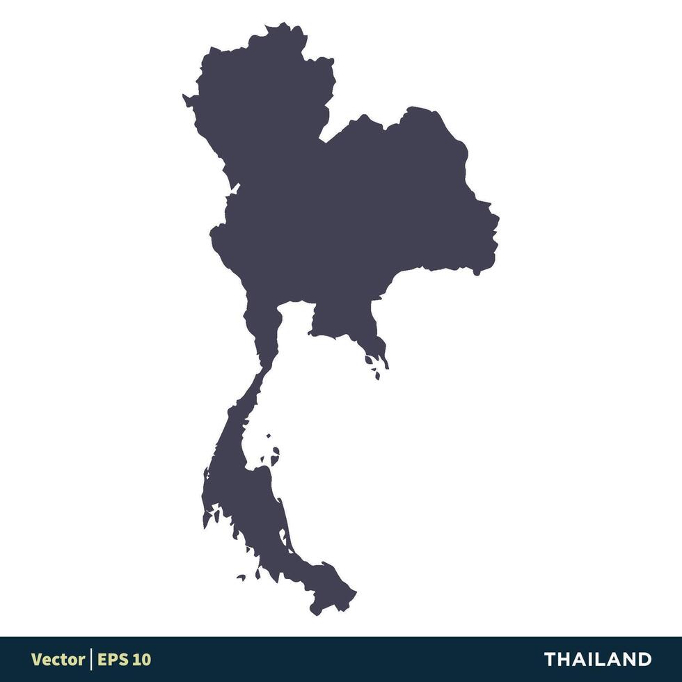 Tailandia - Asia países mapa icono vector logo modelo ilustración diseño. vector eps 10