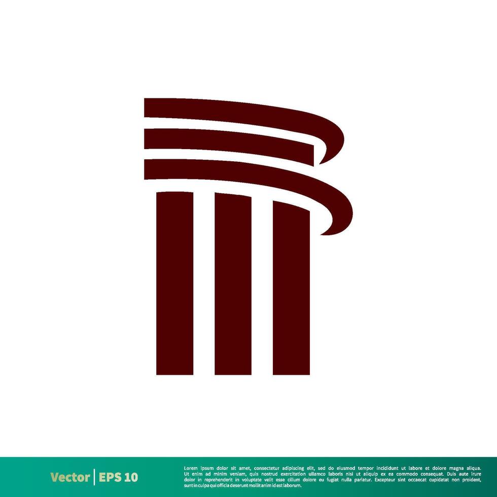 Pillar Law Office Icon Vector Logo Template Illustration Design. Vector EPS 10.