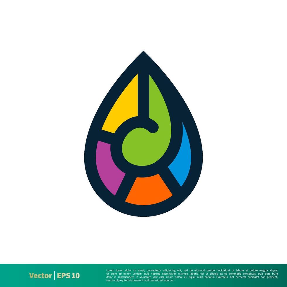 Drop Water Ornamental Icon Vector Logo Template Illustration Design. Vector EPS 10.