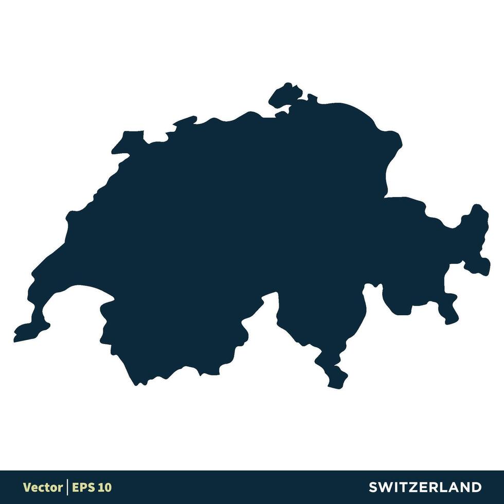 Suiza - Europa países mapa vector icono modelo ilustración diseño. vector eps 10