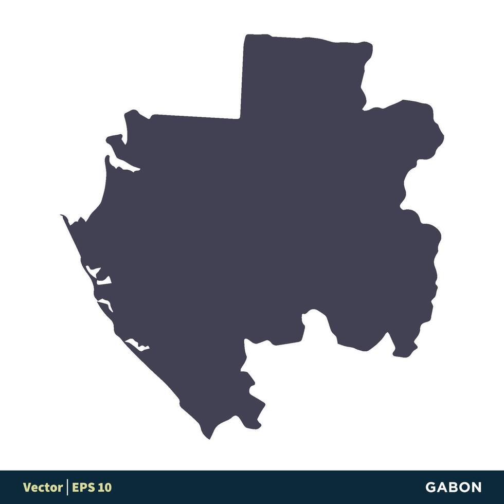 Gabón - África países mapa icono vector logo modelo ilustración diseño. vector eps 10