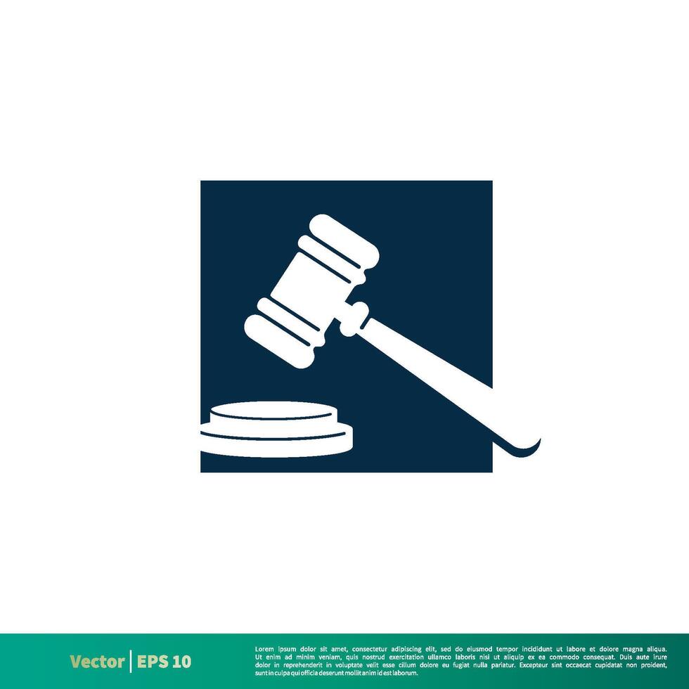 Gavel, Hammer Auction Icon Vector Logo Template Illustration Design. Vector EPS 10.