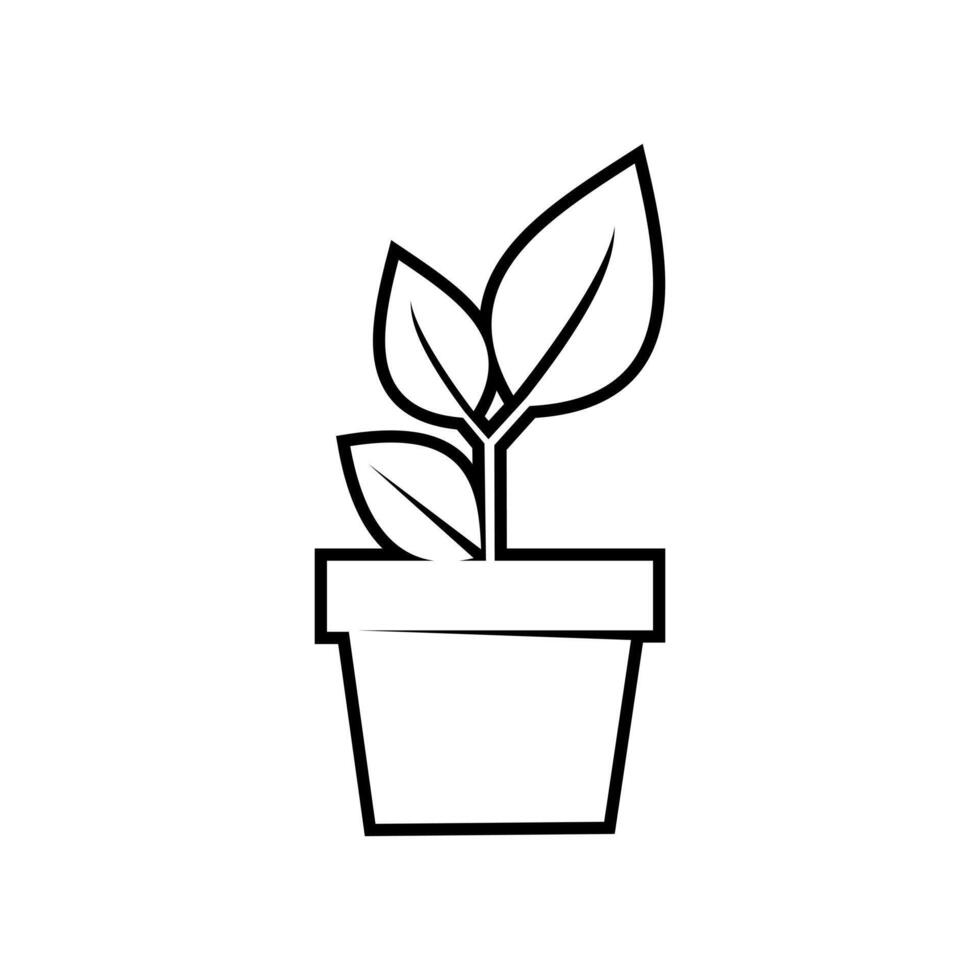 modern plant pot icon vector