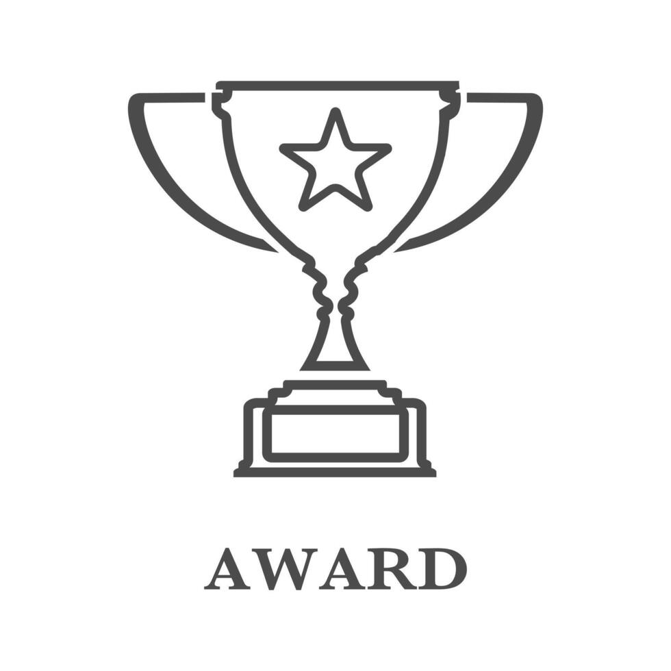 trofeo icono. trofeo taza logo vector