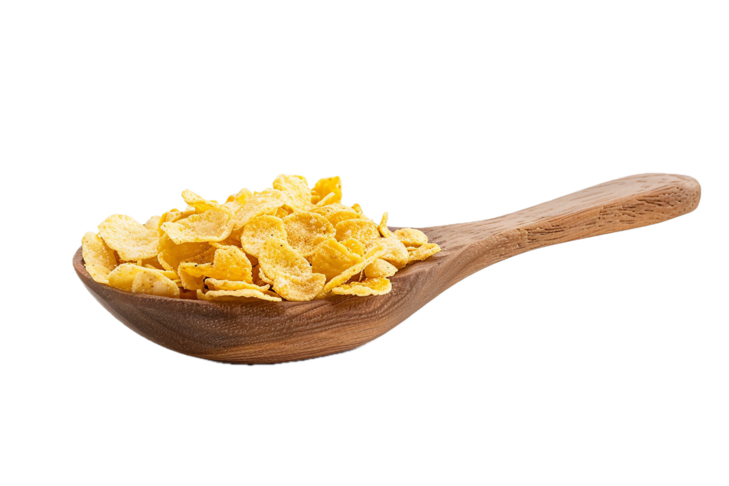 AI generated Corn Flakes in Wooden Spoon png