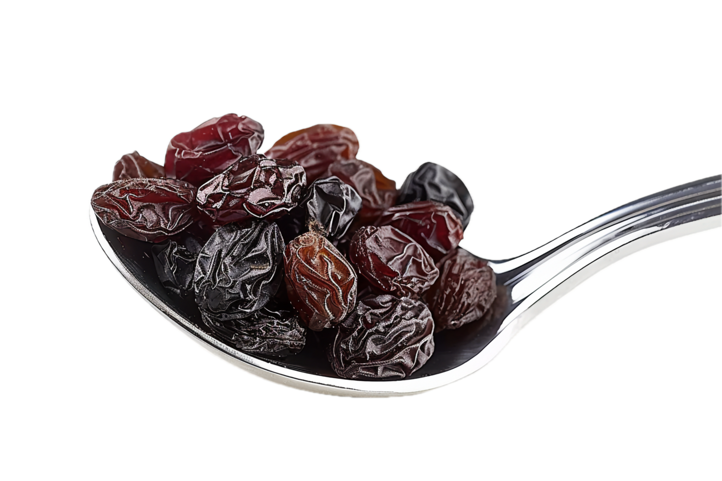 AI generated Dried Red Dates on Stainless Steel Spoon png