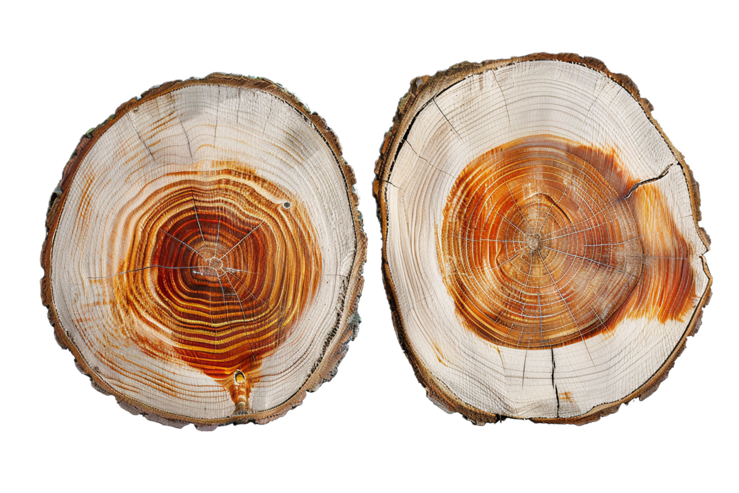 AI generated Cross Section of Tree Logs png