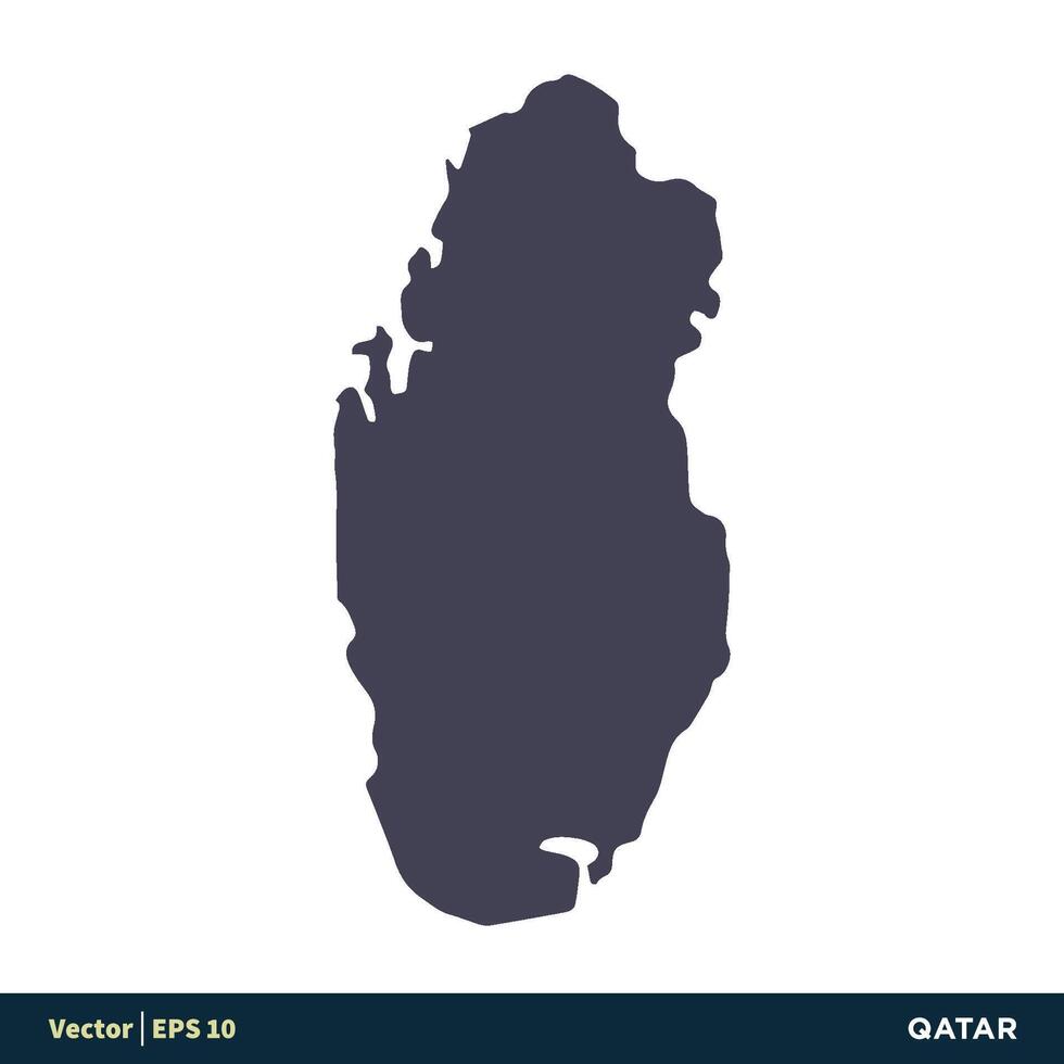 Qatar - Asia Countries Map Icon Vector Logo Template Illustration Design. Vector EPS 10.