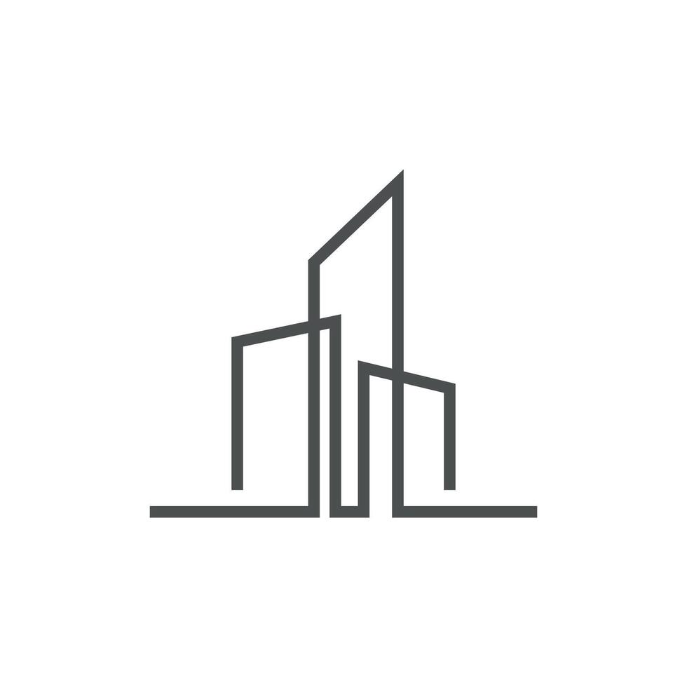 edificio línea real inmuebles icono vector logo modelo