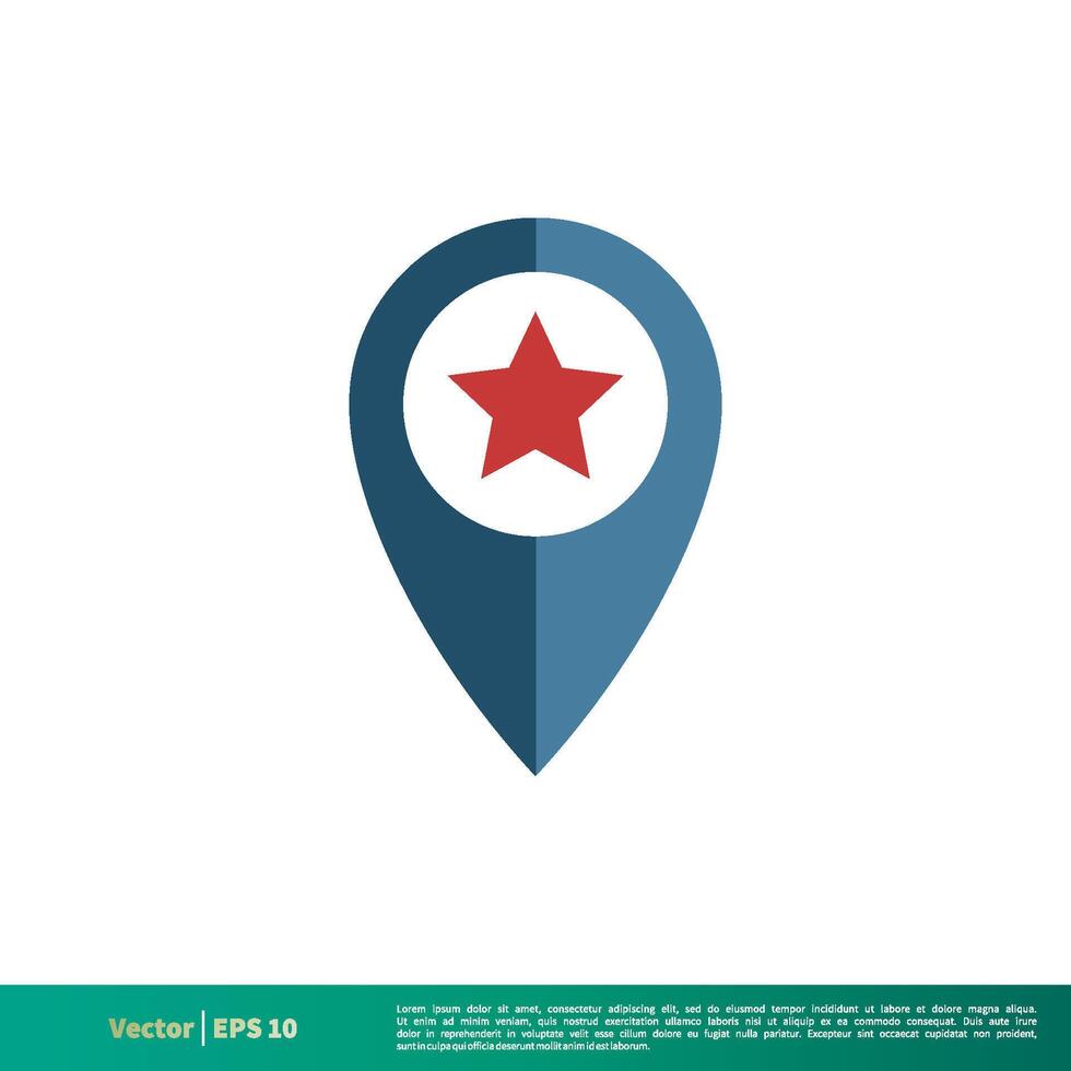 Pin, Pointer Map Star Icon Vector Logo Template Illustration Design. Vector EPS 10.