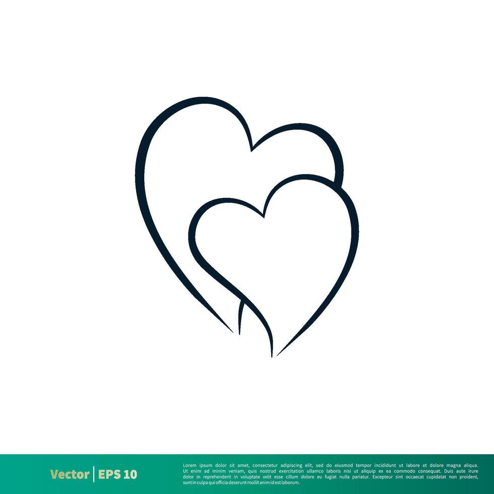 Love Heart Valentines Day Icon Vector Logo Template Illustration Design EPS 10.